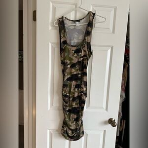 Venus camo dress.  Hits right at the knees.